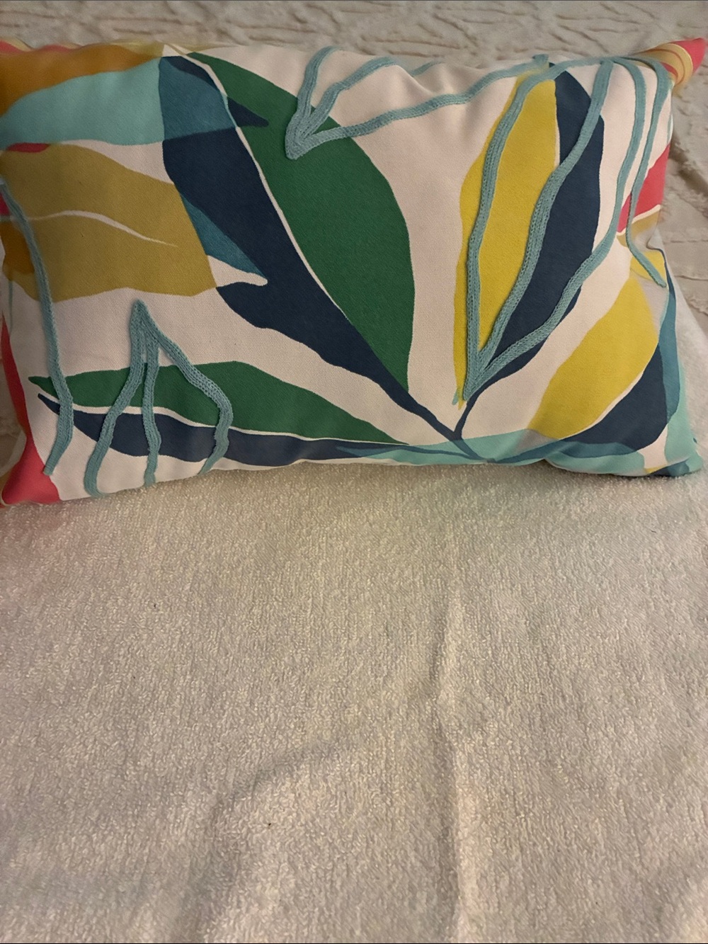 Better Homes & Garden Tropical Leaf Decorative Multicolor outdoor throw pillow